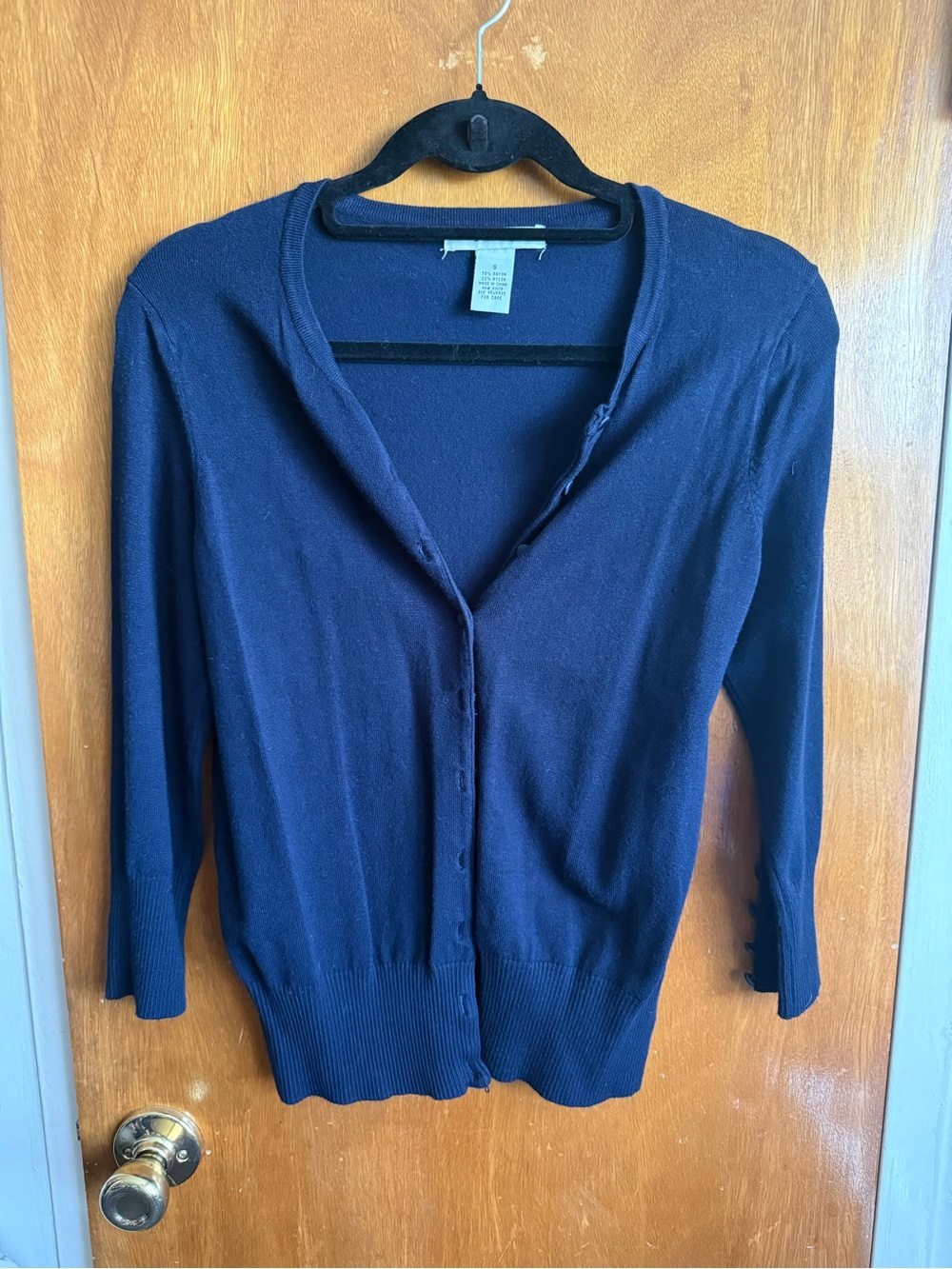 Grace - Navy Button-Front Cardigan